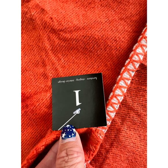 H Blanket Orange White NWT - Picture 8 of 10
